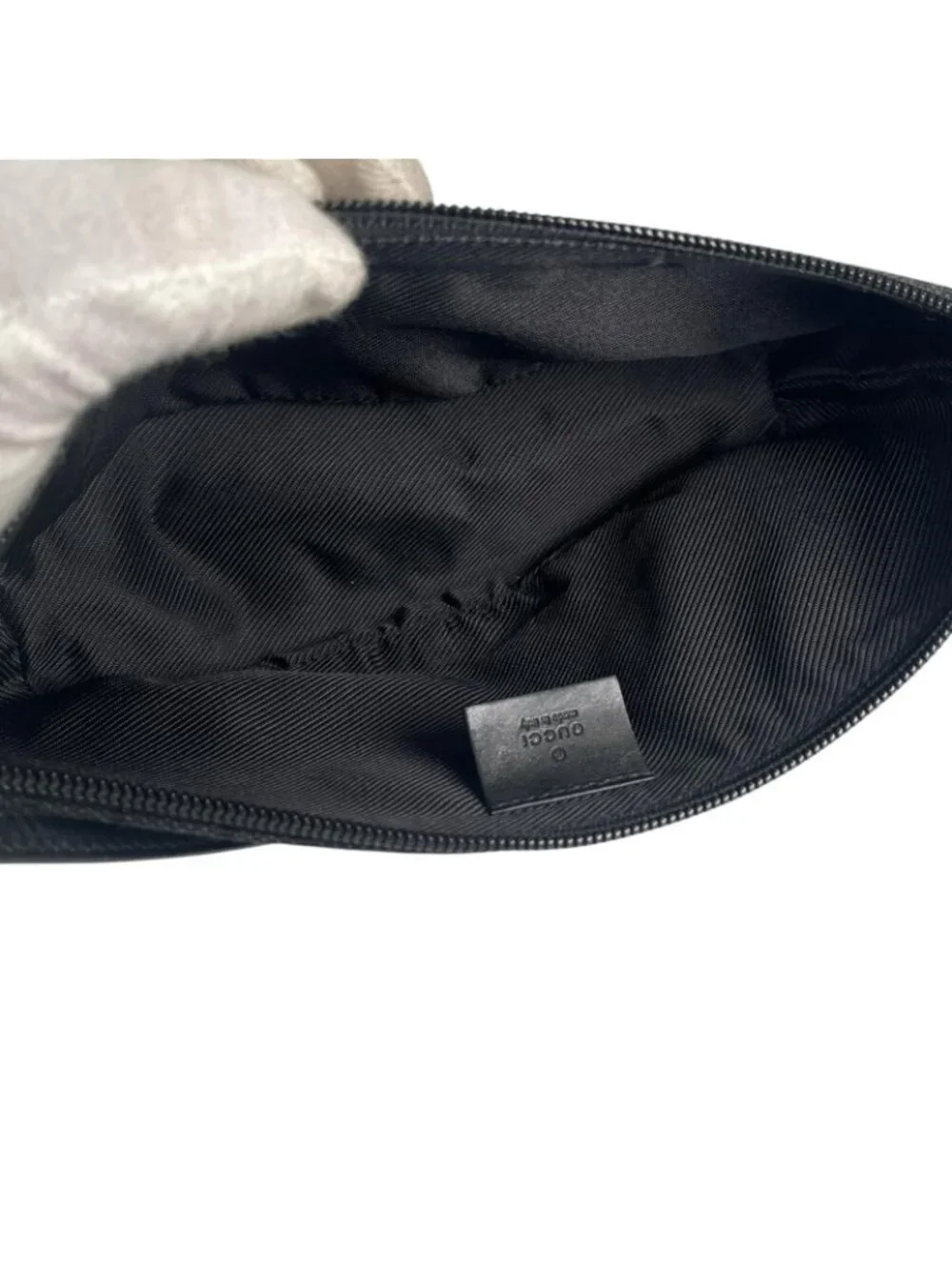 Gucci Pouch Handbag GG Canvas Black